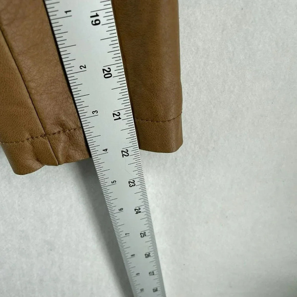 Alfani Jacket Women's Sz S Brown Camel Faux Leather Snake Print Lining Pockets - Picture 5 of 11